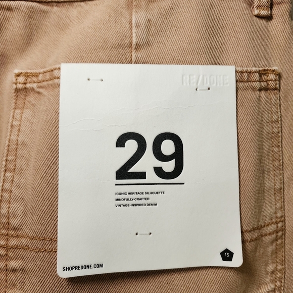 New Re/done Utility Loose Jeans In Washed Khaki - Picture 7 of 7